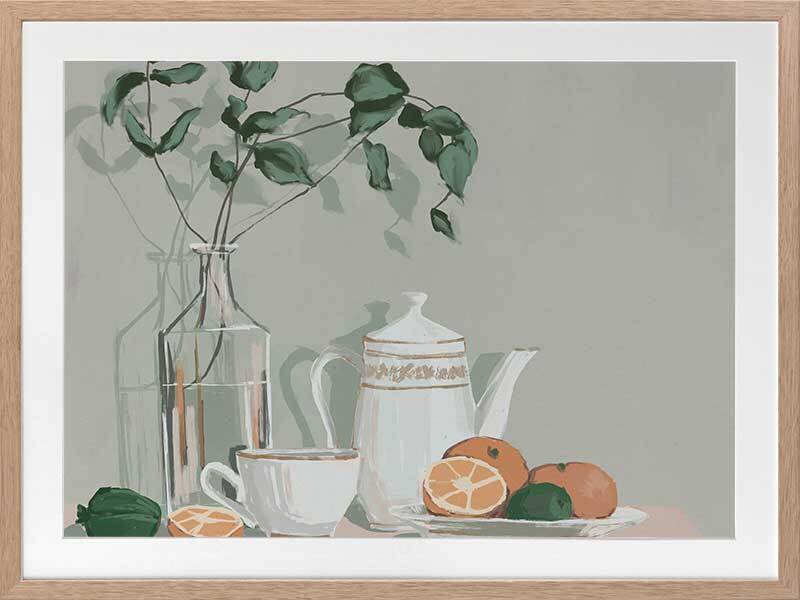 Mint, Lime & Oranges Framed Art Print