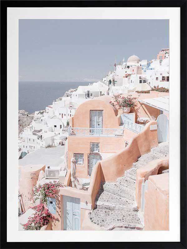 Homes of Thira Framed Art Print