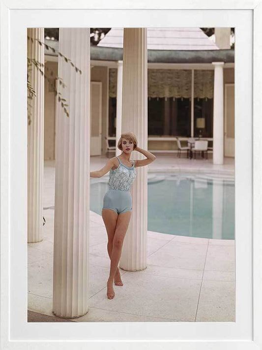 Poolside Glamour I Framed Art Print