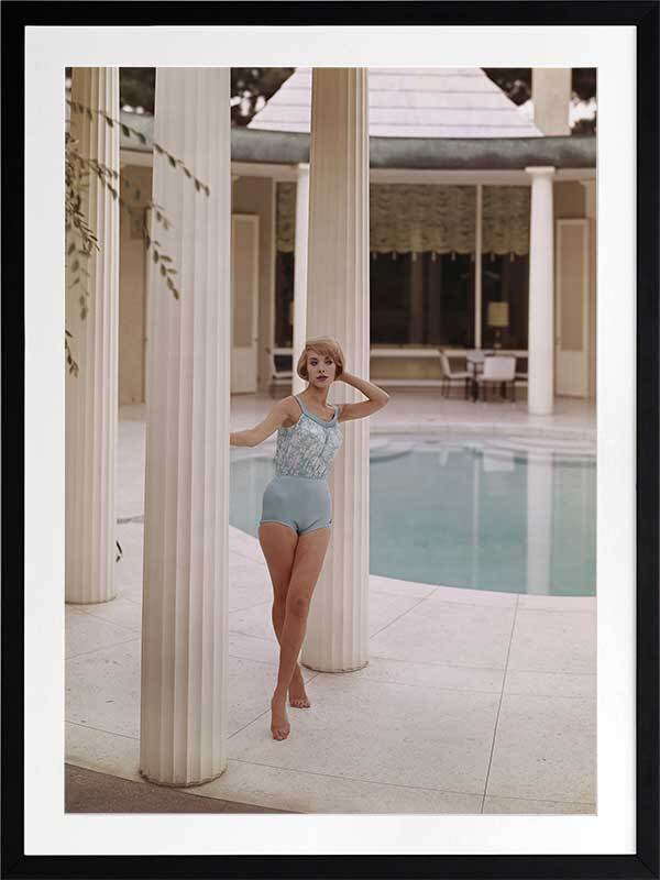 Poolside Glamour I Framed Art Print