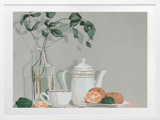 Mint, Lime & Oranges Framed Art Print